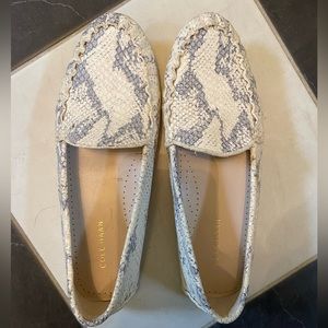 Cole Haan Driving Moccasins Faux Snakeskin